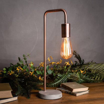 Copper Industrial Lamp With Stone Base – Luxury Designer Furniture. Premium modern decor piece in curated furniture collection.