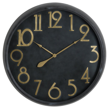 Soho Brass And Black Large Clock – Luxury designer furniture piece with brass numerals. Perfect for modern, curated furniture collections.