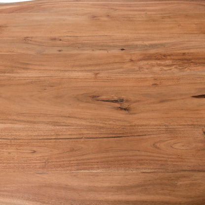 Live Edge Collection Dining Table – Luxury Furniture by Renowned Vendor. Premium acacia wood with modern grey metal cross legs.