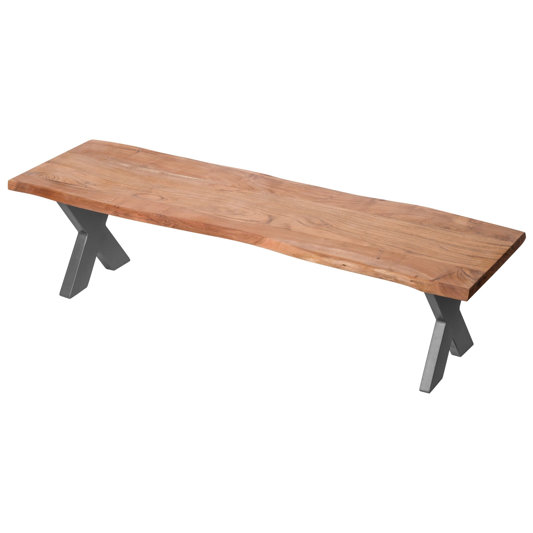 Live Edge Collection Bench - Luxury Furniture | Modern Acacia Wood and Metal Design for Premium Home Decor