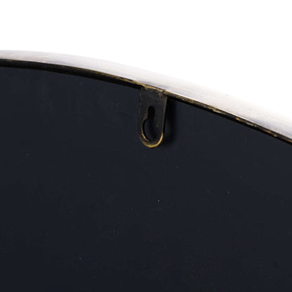 Back view of Antique Brass Large Narrow Edged Mirror showcasing the wall mount hanger for luxury and designer furniture.