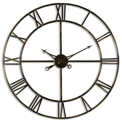 Large Antique Brass Skeleton Clock, luxury designer furniture for high-end modern home decor, curated furniture collection statement piece.