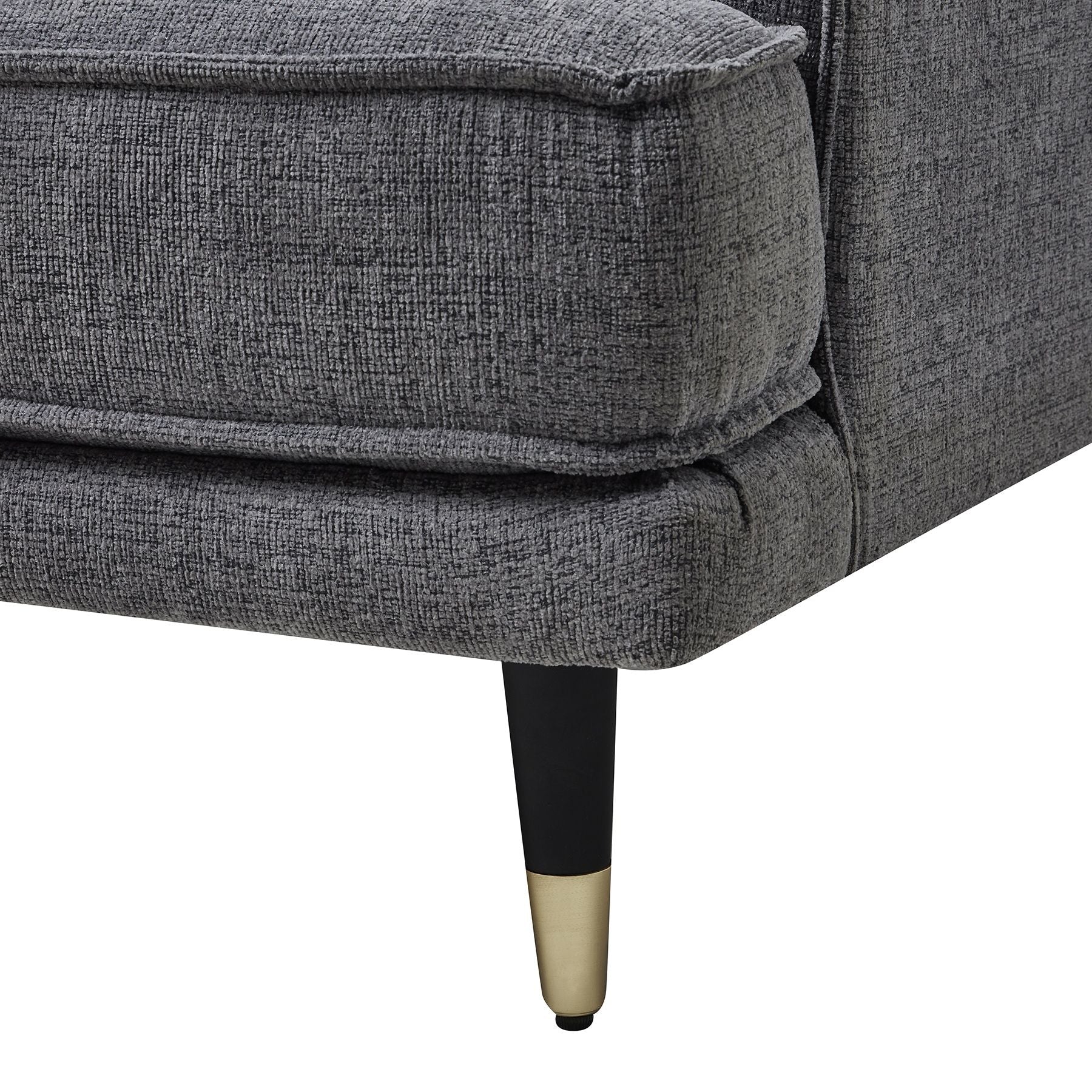 Richmond Grey Large Arm Chair leg detail, Luxury Furniture for modern high-end decor. Designer and curated furniture collection.