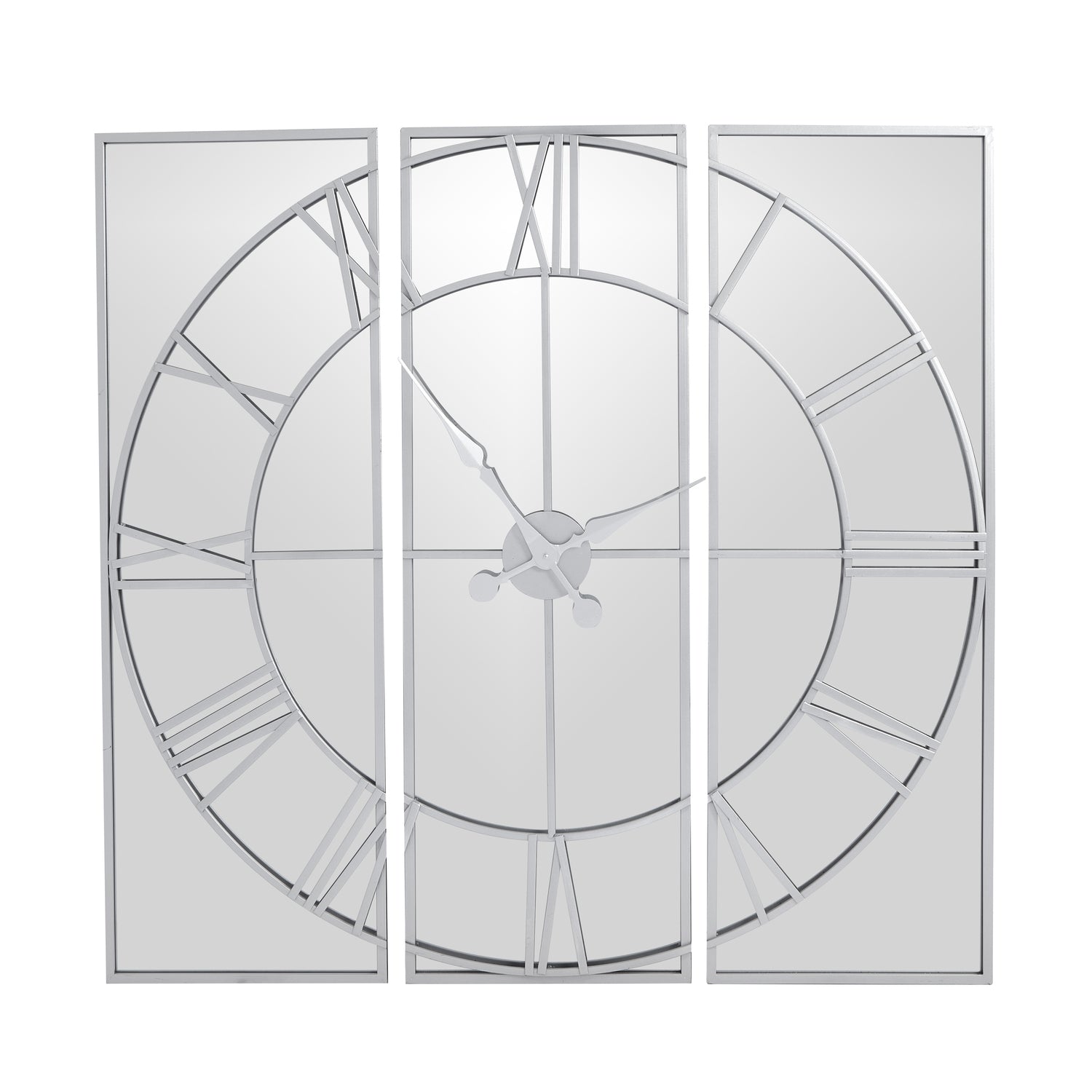 Celina Mirrored Wall Clock - Luxury Designer Furniture, Modern 3-Panel Clock for Premium Home Decor, Curated Furniture Collection