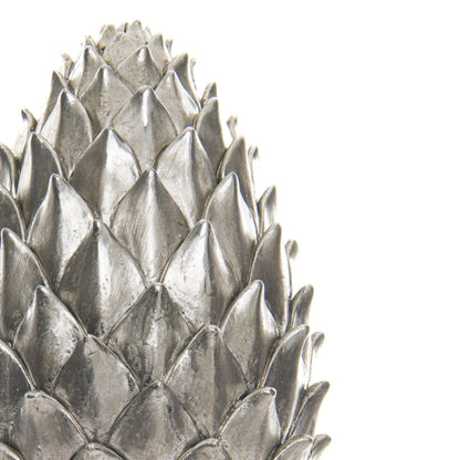 Tall Silver Pinecone Finial – Luxury Modern Designer Furniture, Premium Home Décor, Organic Artistry with Metallic Finish.