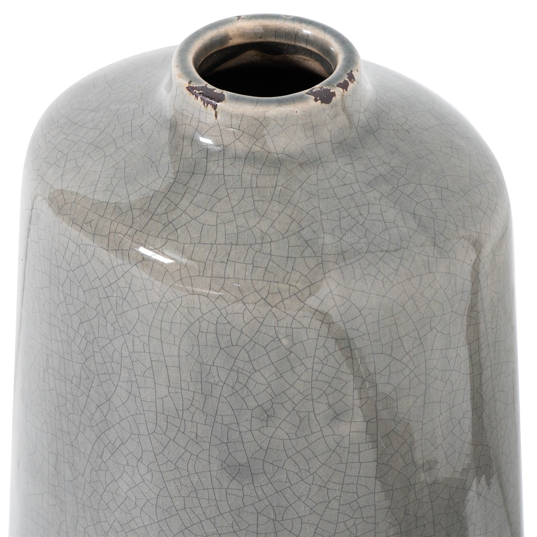 Garda Grey Glazed Liv Vase - Luxury Designer Ceramic with Distressed Finish. Premium Home Decor for Contemporary or Rustic Settings.