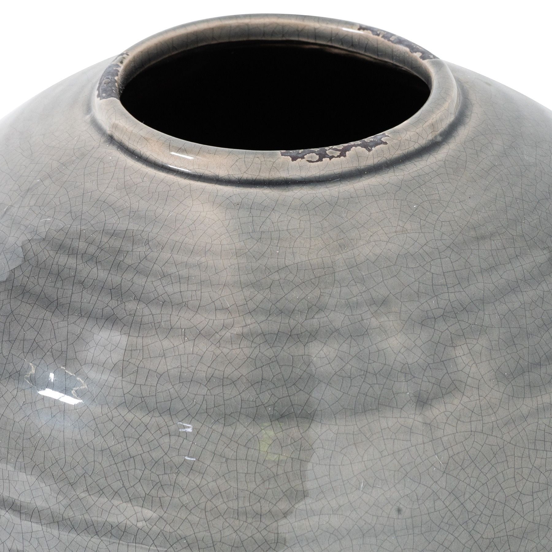 Garda Grey Glazed Tiber Vase – Luxury Designer Furniture, Premium modern design for high-end decor, distressed ceramic vase collection