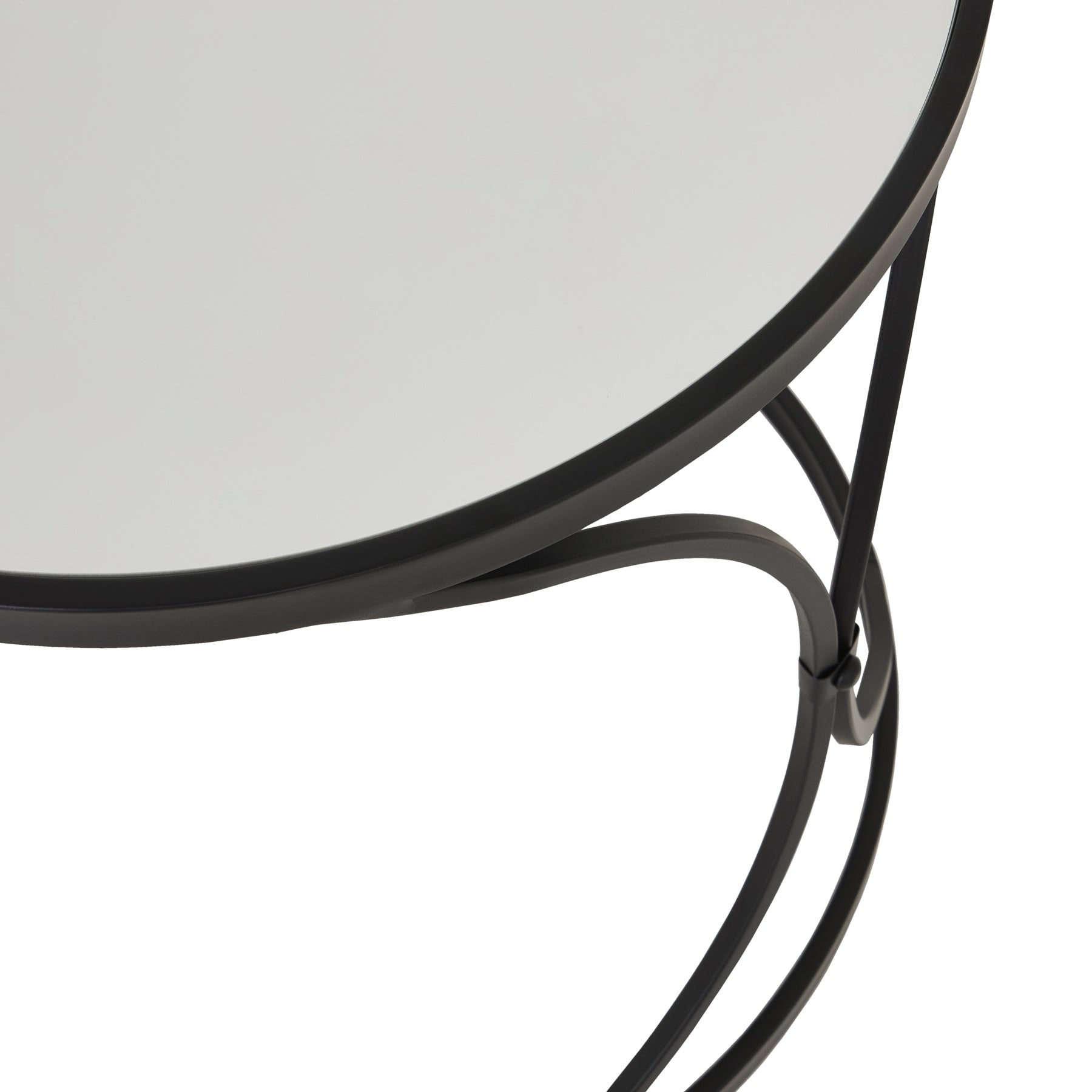 Concaved Set of Two Black Mirrored Side Tables – Luxury and Designer Furniture by Top Brand. Premium Modern Design.