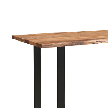 Luxury Live Edge Bar Table with Acacia Wood Top and Metal Base - Designer Furniture for Modern, Premium Home Decor