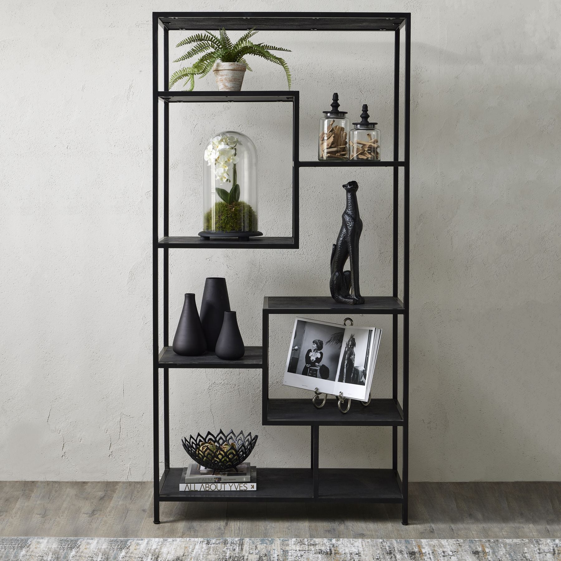 Large Black Multi Shelf Unit – Luxury and Designer Furniture by Premier Modern Design. Premium home decor, curated furniture collection.