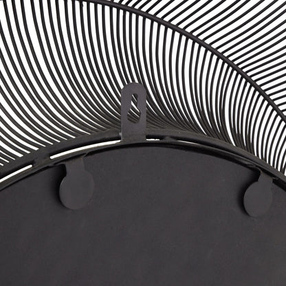 Chico Black Large Wire Mirror close-up. Luxury designer furniture with a modern geometric frame. Premium home furnishings.