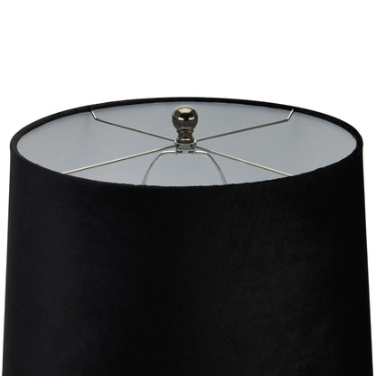Black Dapple Acanthus Lamp – Luxury Furniture with plush velvet shade for high-end modern decor.