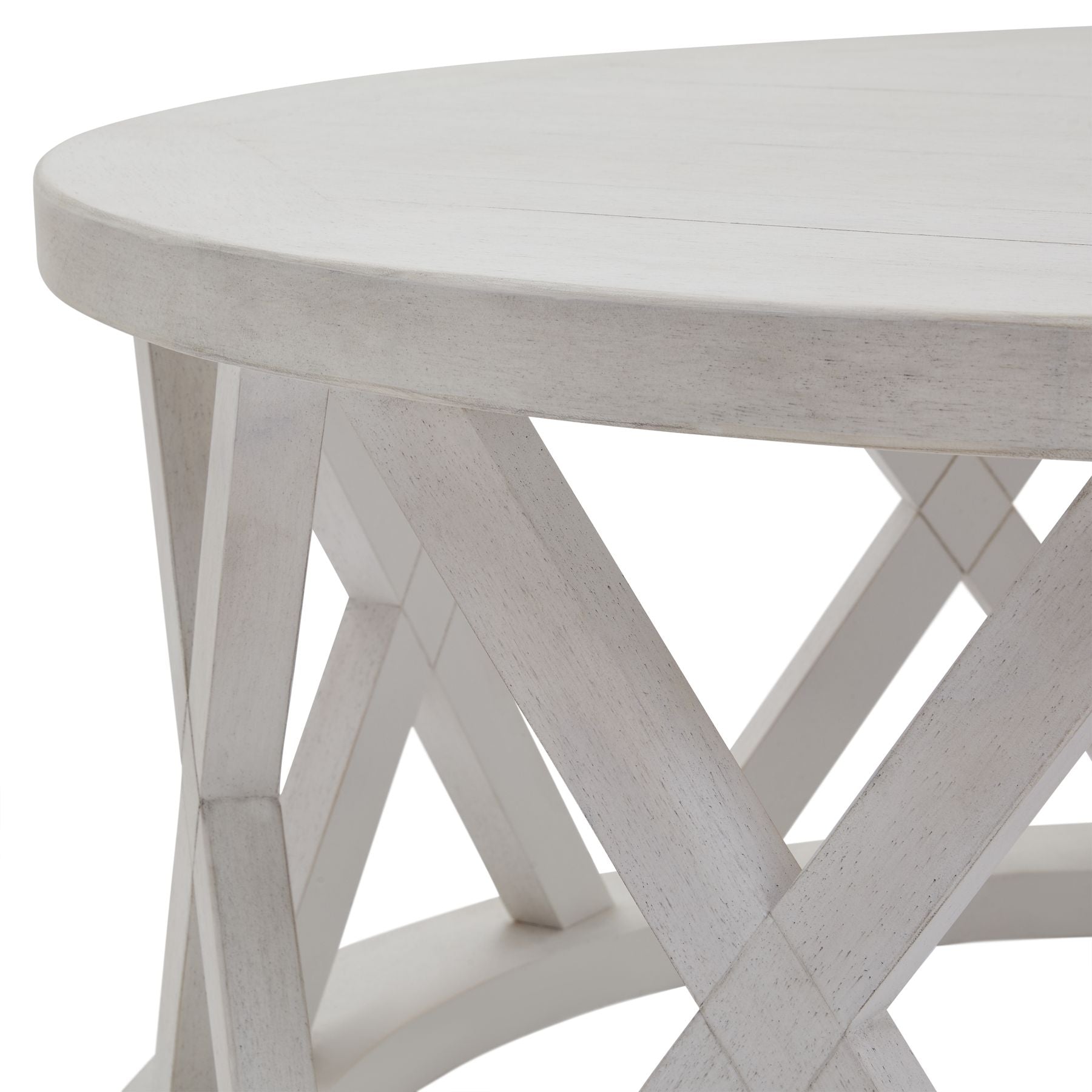 Stamford Plank Collection Round Coffee Table – Luxury Designer Furniture by Stamford Plank. Curated, modern lattice design.