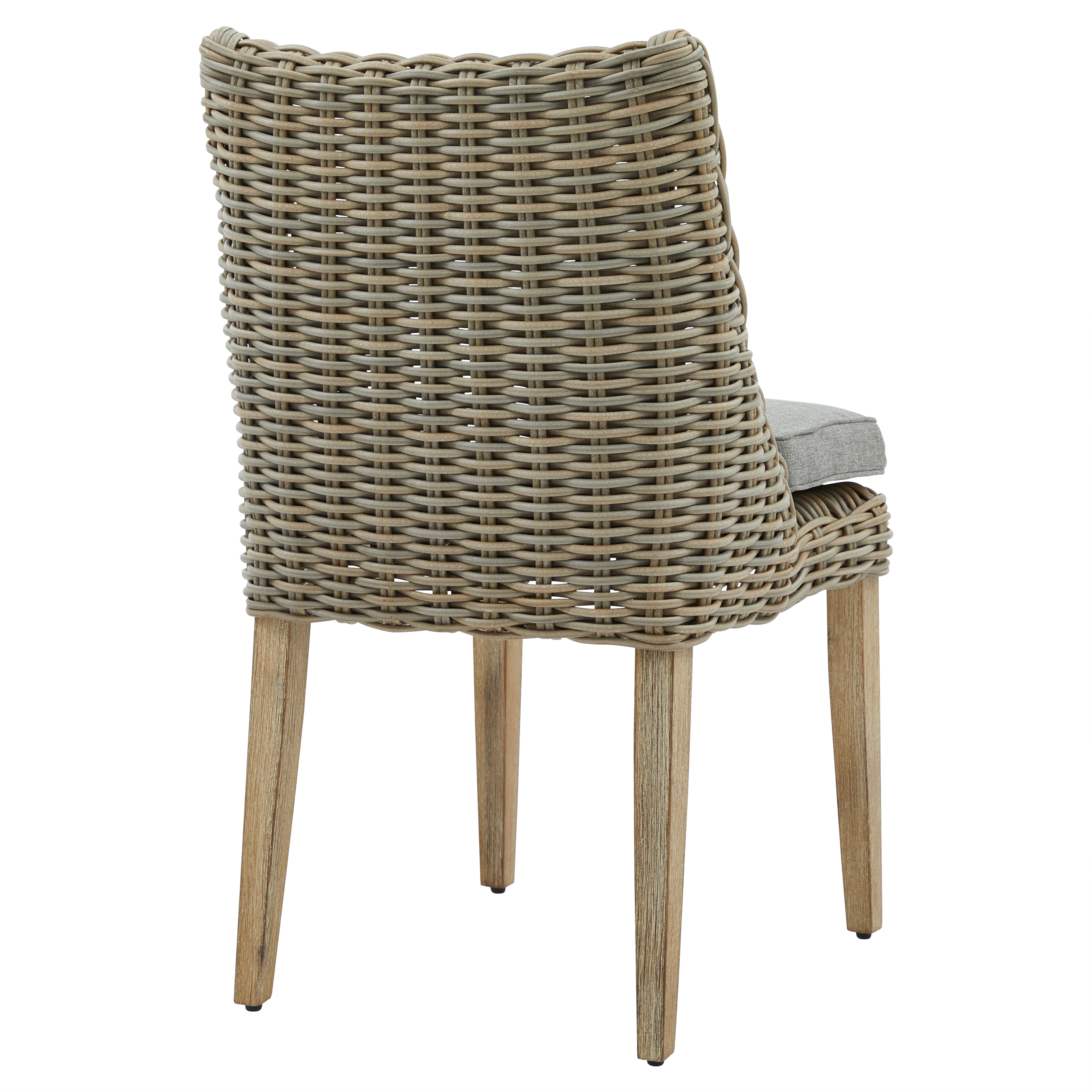 Amalfi Collection outdoor dining chair with woven wicker, modern design, and weather-resistant cushions, perfect luxury furniture for designer homes.