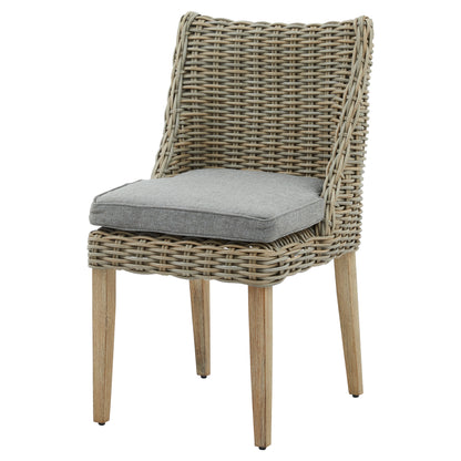 Luxury designer outdoor dining chair from the Amalfi Collection, showcasing modern wicker design and premium home furnishings.