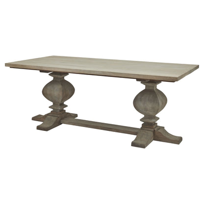 Copgrove Collection Large Dining Table - Luxury Furniture by Acme Co. Modern, Designer Table in Washed Hardwood Finish with Iron Highlights.
