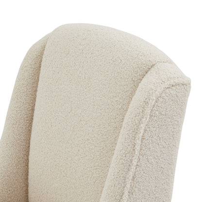Cream boucle upholstery on Compton Dining Chair, luxury designer furniture for modern home decor, part of curated premium collection.