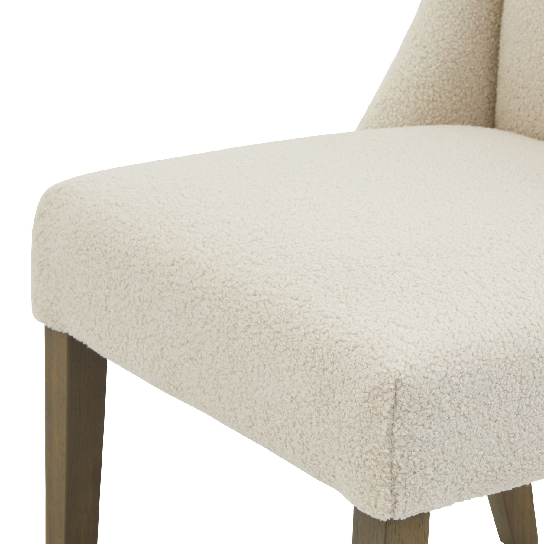 Compton Boucle Dining Chair - Luxury Designer Furniture with Cream Upholstery and Rubberwood Frame, Perfect for Modern Home Decor.