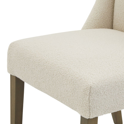 Compton Boucle Dining Chair - Luxury Designer Furniture with Cream Upholstery and Rubberwood Frame, Perfect for Modern Home Decor.