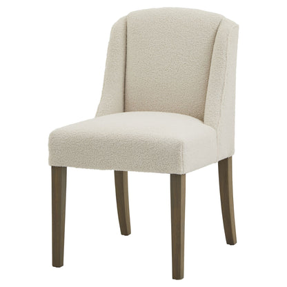 Compton Boucle Dining Chair by Luxury Furniture – Cream boucle upholstery, rubberwood frame, modern design, high-end home decor.