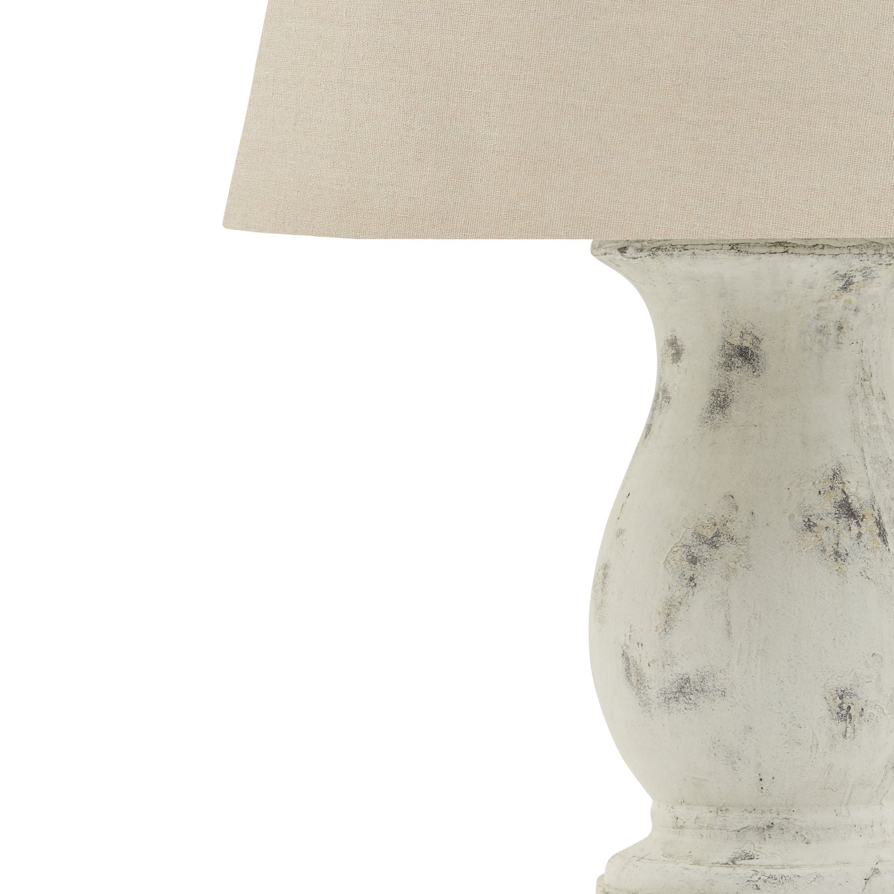Darcy Antique White Pillar Table Lamp With Linen Shade - Luxury Designer Furniture, Premium Curated Collection for Modern Home Decor