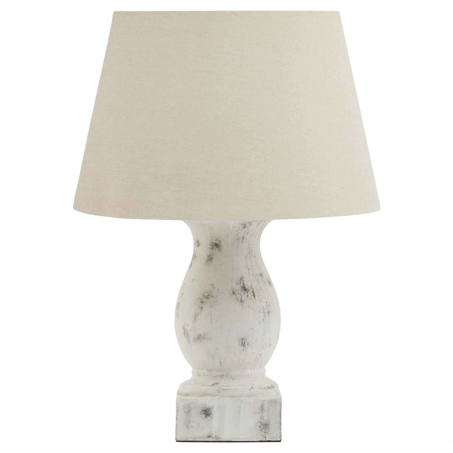 Darcy Antique White Pillar Table Lamp with Linen Shade - Luxury Designer Furniture for Premium Modern Home Decor