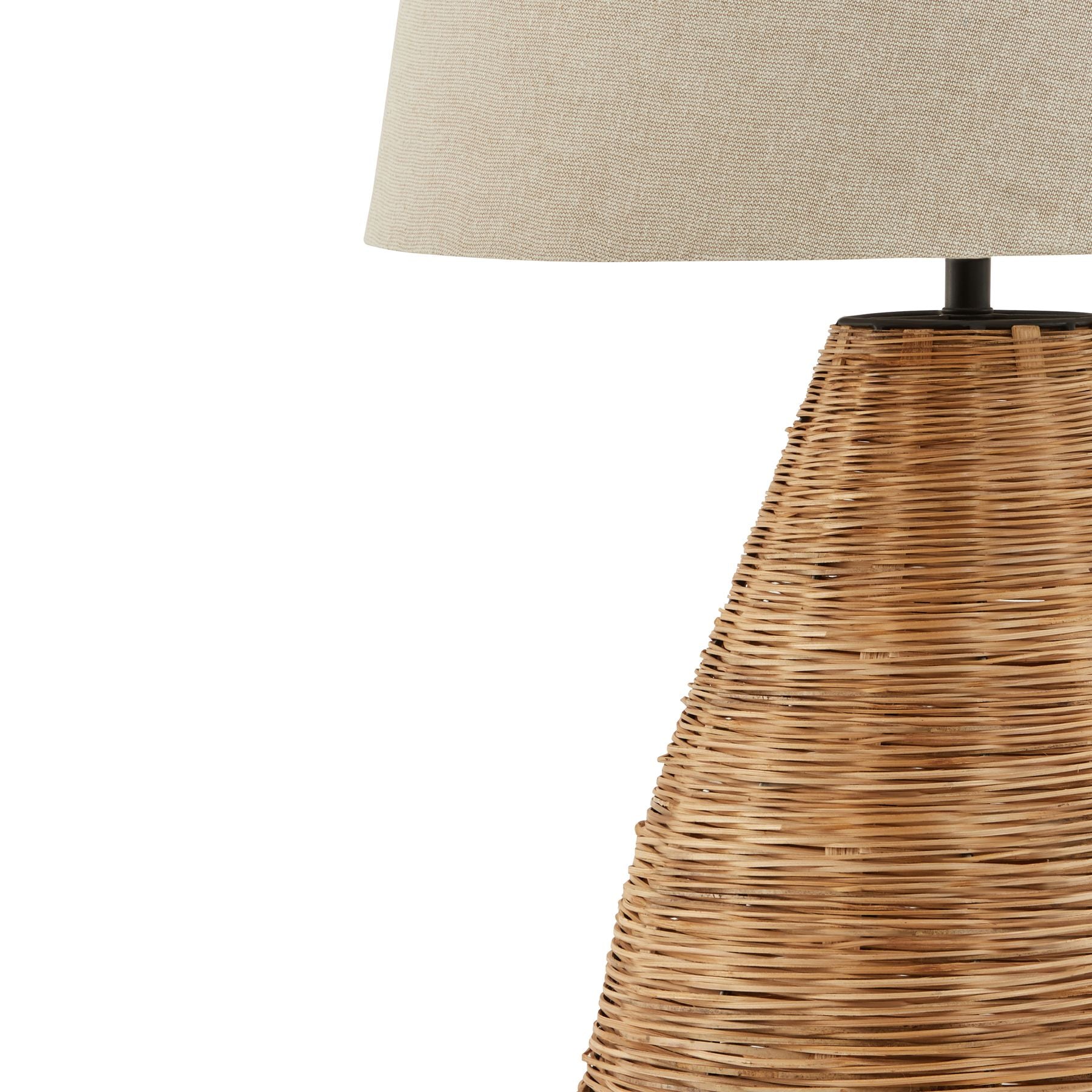 Conical Wicker Table Lamp with Linen Shade – Luxury modern furniture, designer curated collection for premium home interiors.