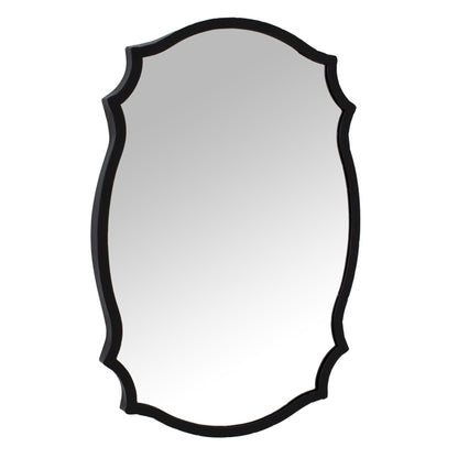 Matt Black Ornate Curved Mirror – Luxury and Designer Furniture. Perfect for high-end modern home decor. Premium home furnishings.