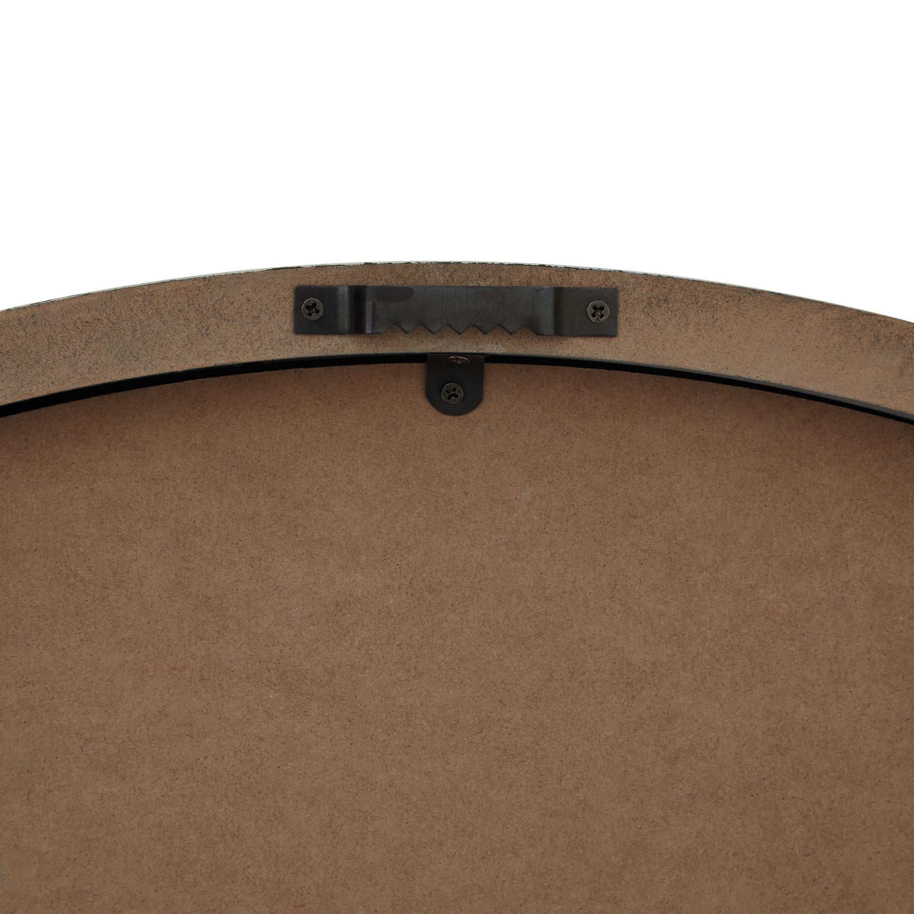 Back view of Embossed Wall Clock With Glass, showcasing the mounting details for luxury modern furniture appeal.