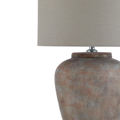 Siena Brown Table Lamp with Linen Shade - Luxury and Designer Furniture for Modern Home Decor. Perfect for living room or bedroom elegance.