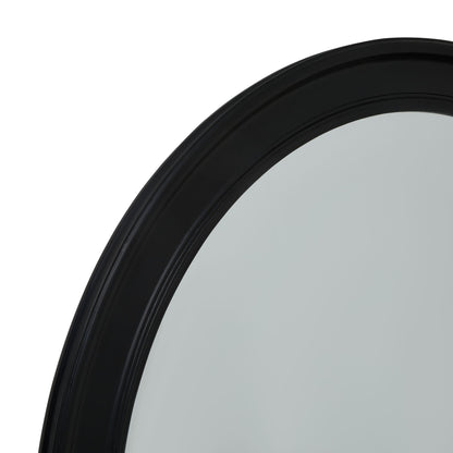 Black Wood Round Framed Mirror, luxury modern designer furniture, premium home decor collection.