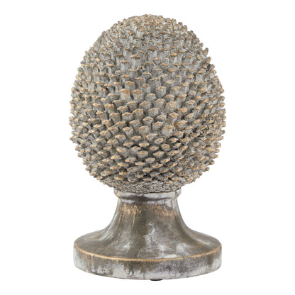 Large Stone Effect Pinecone Ornament with Gold Accents - Luxury Modern Designer Furniture for High-End Home Decor.
