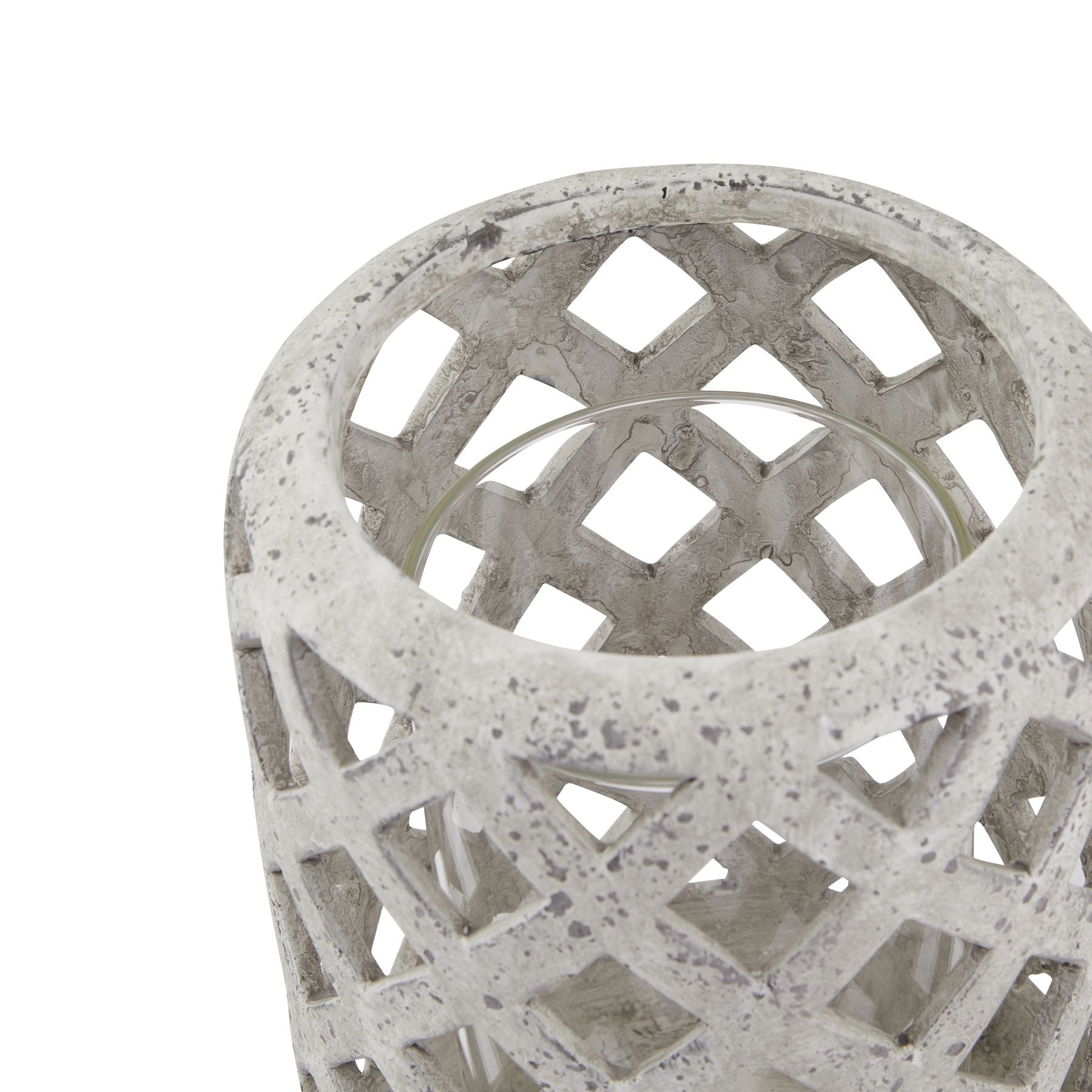 Grey Stone Effect Hurricane Lantern – Luxury Designer Furniture for Modern Home Decor. Curated Premium Furnishings Collection.