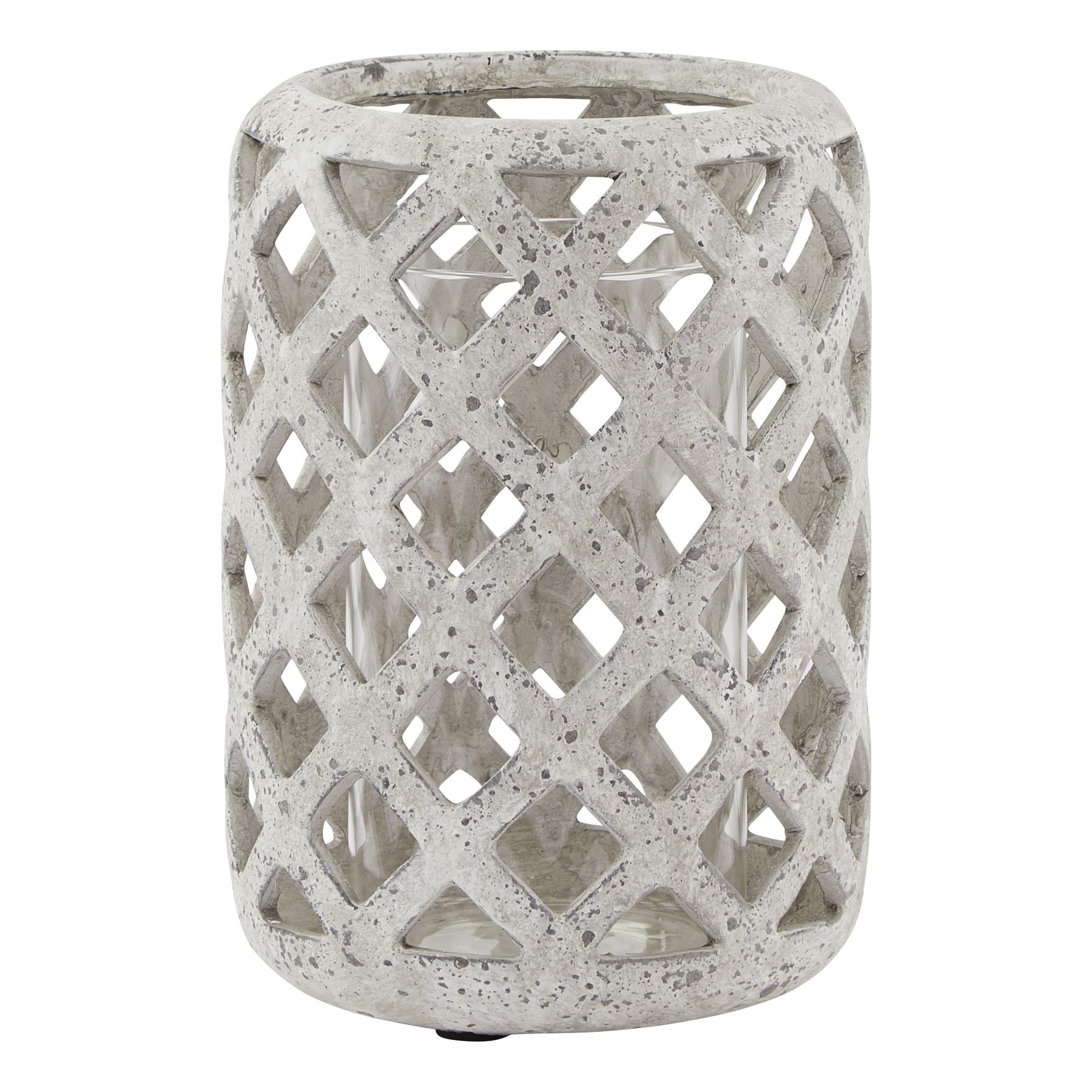 Grey Stone Effect Hurricane Lantern - Luxury Designer Furniture for Modern Home Decor. Premium and Curated Furniture Collection.