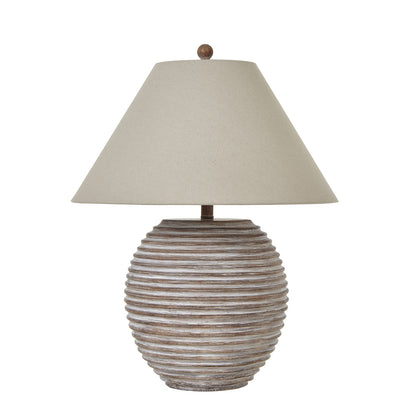 Saturn Table Lamp with Linen Shade by {{ product.vendor }} - Luxury Furniture, Designer Style, Modern Look for Premium Home Decor