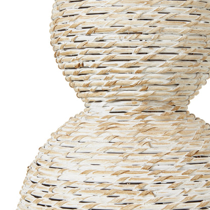 White Wash Wicker Globe Table Lamp – Luxury Designer Furniture, modern and curated home decor with a coastal charm.