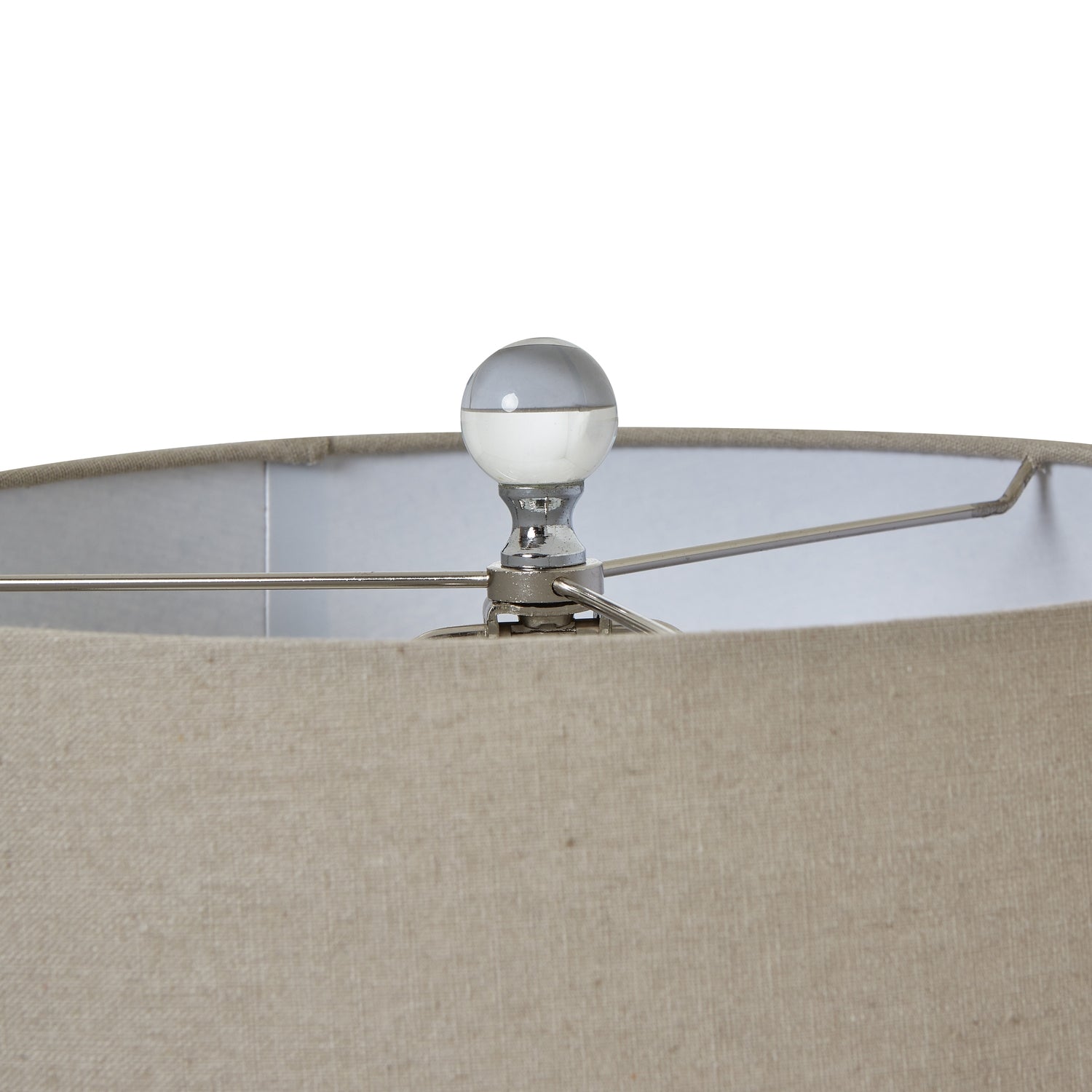 Grey Glass Table Lamp With Linen Shade - Luxury Furniture by Designer Vendor, Premium Modern Home Decor, Curated Furniture Collection
