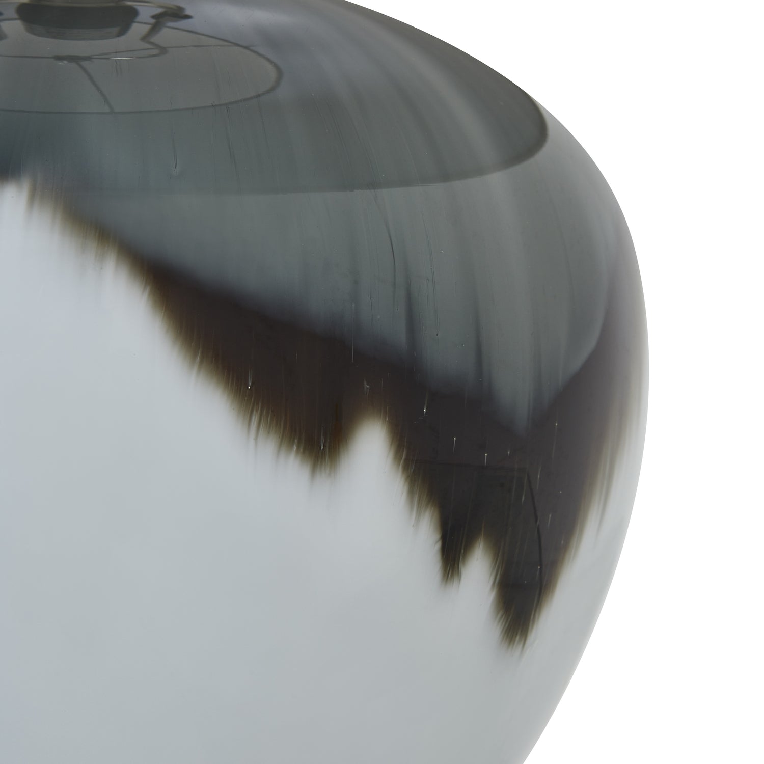 Stunning grey glass table lamp base with ombre effect, blending charcoal and misty white tones. Luxury Furniture by premium designer.