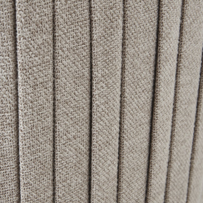 Textured oatmeal twill fabric detail of luxury Lily Swivel Ottoman, modern furniture for elegant interiors.