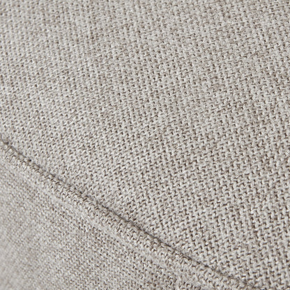 Detail of Lily Swivel Ottoman in Oatmeal Twill, showcasing luxury fabric texture—premium modern designer furniture for curated home decor.