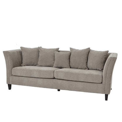 Vesper Taupe Cushion Back Three Seater Sofa - Luxury Modern Designer Furniture for Premium Home Decor.
