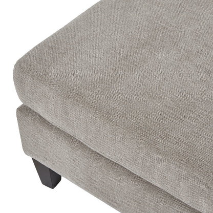 Vesper Taupe Ottoman Foot Stool - Luxury Furniture with velvet-like fabric, part of our Designer and Modern Furniture Collection.