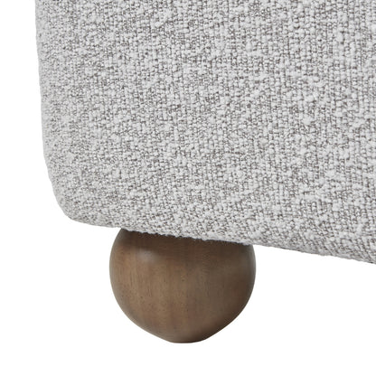 Close-up of Greige Hui Large Arm Chair leg, showcasing luxurious texture and modern design. Perfect for high-end home decor.