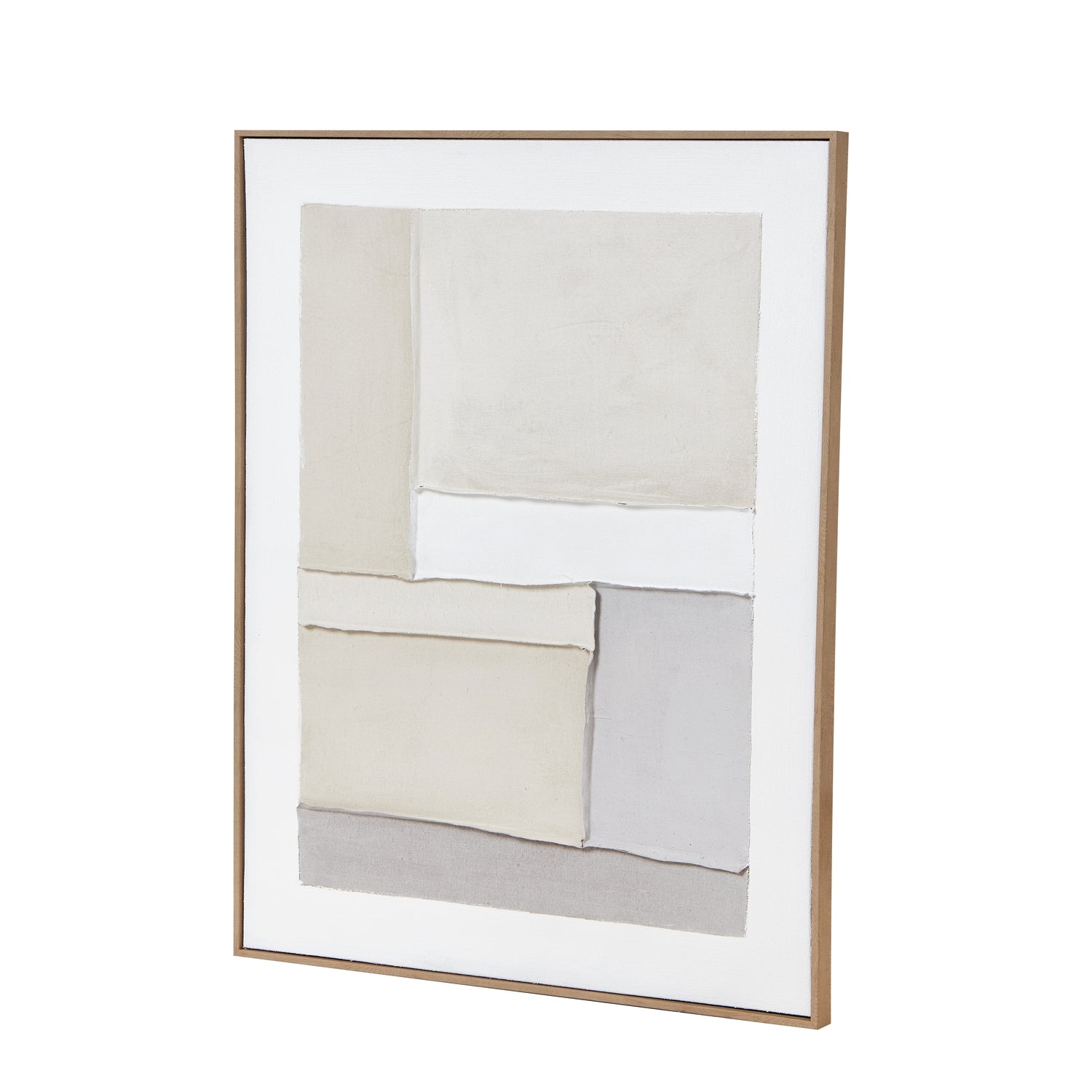 Contempo Alpha Framed Painting On Canvas—Luxury Furniture piece by Designer Furniture brand. Minimalist modern art in cream and grey tones.
