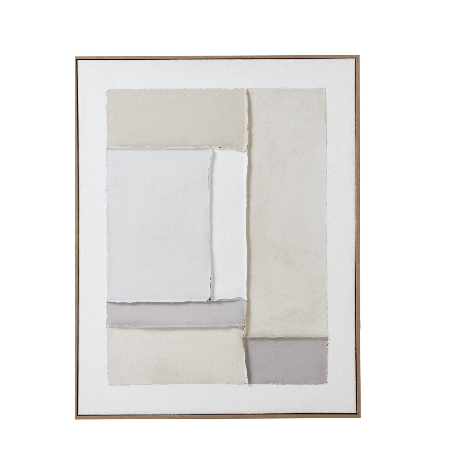 Contempo Beta Framed Painting on Canvas – Luxury Furniture, Designer Modern Art, Premium Home Decor. Neutral Palette, Geometric Blocks.