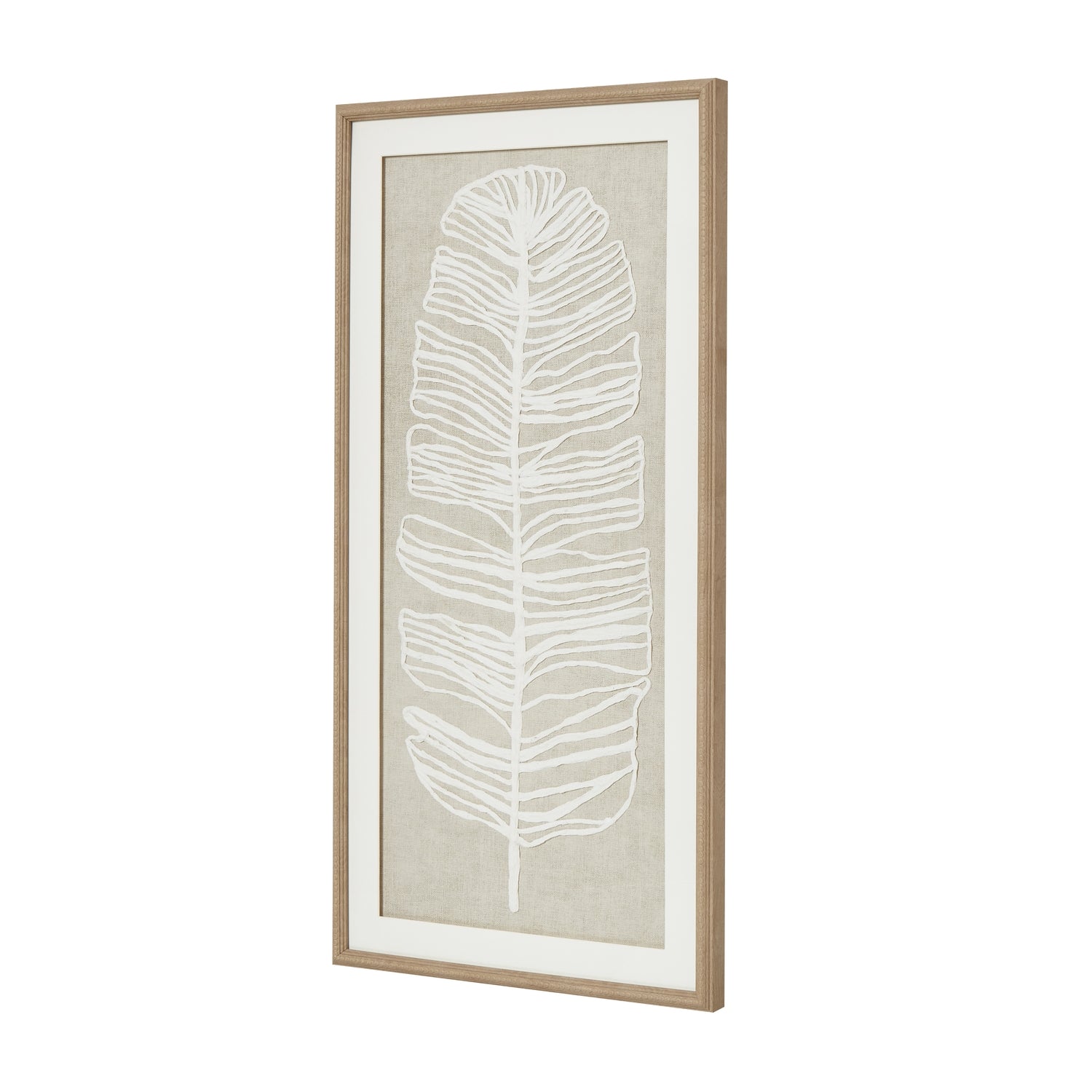 Large white feather art in beaded frame, perfect for modern luxury furniture and premium home decor. Designer furniture for curated collections.