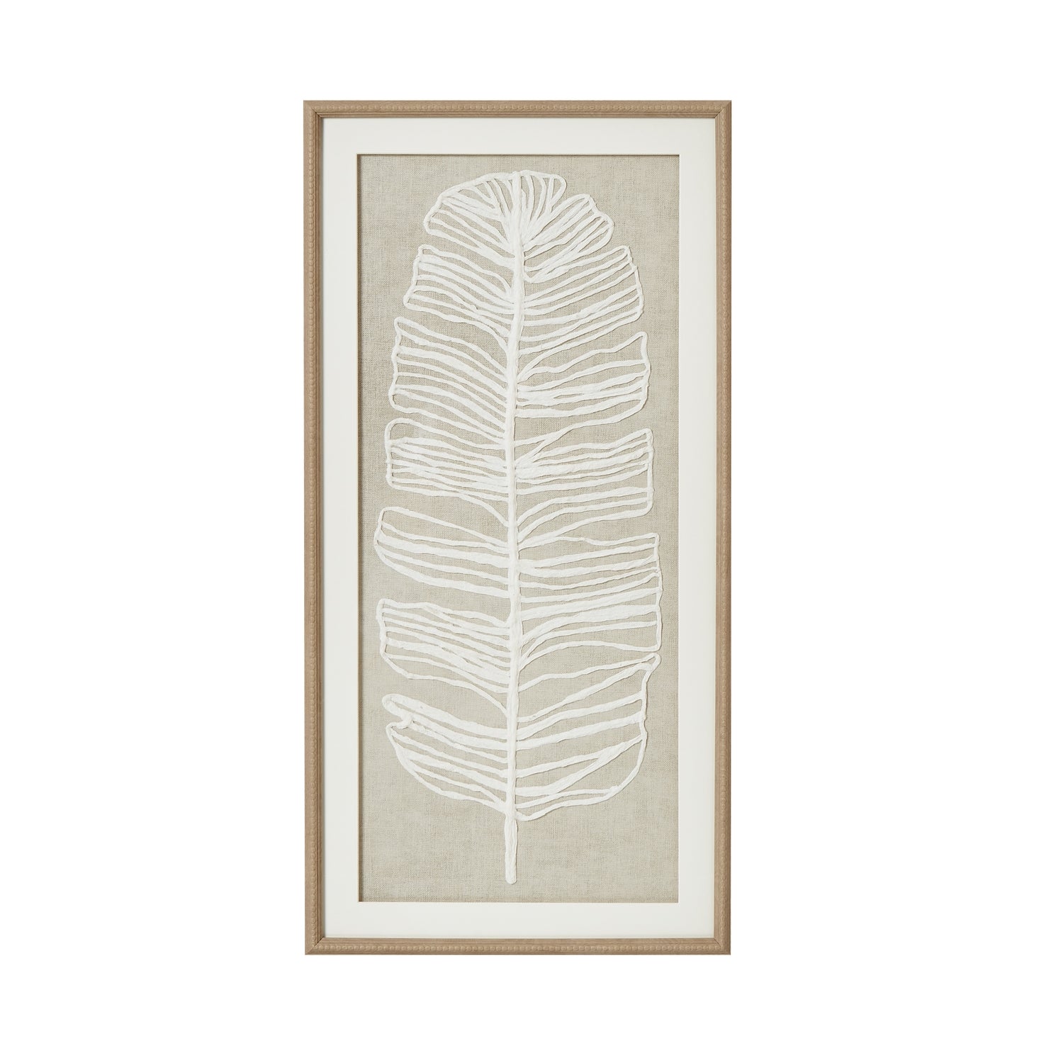 Large White Feather Art in Beaded Frame – Luxury Furniture, Designer Home Decor, Modern Furnishings, Premium Art Piece
