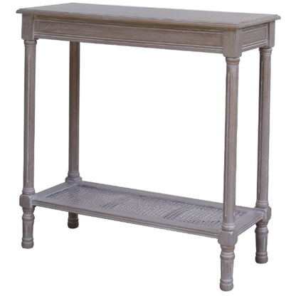Serene Rattan Collection Console Table – Luxury Designer Furniture with woven rattan, glass top, and tapered legs for premium home decor.