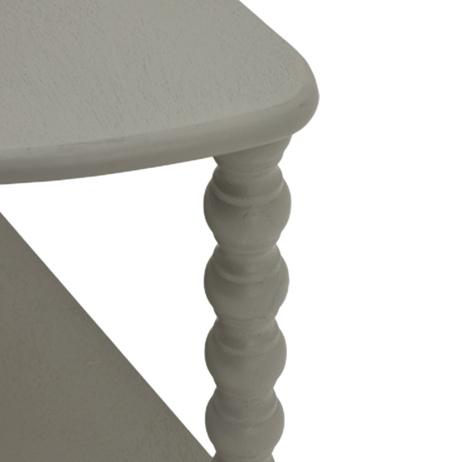 Close-up of The Camden Collection Half Moon 3 Tier Table showcasing elegant British design, part of a luxury modern furniture collection.