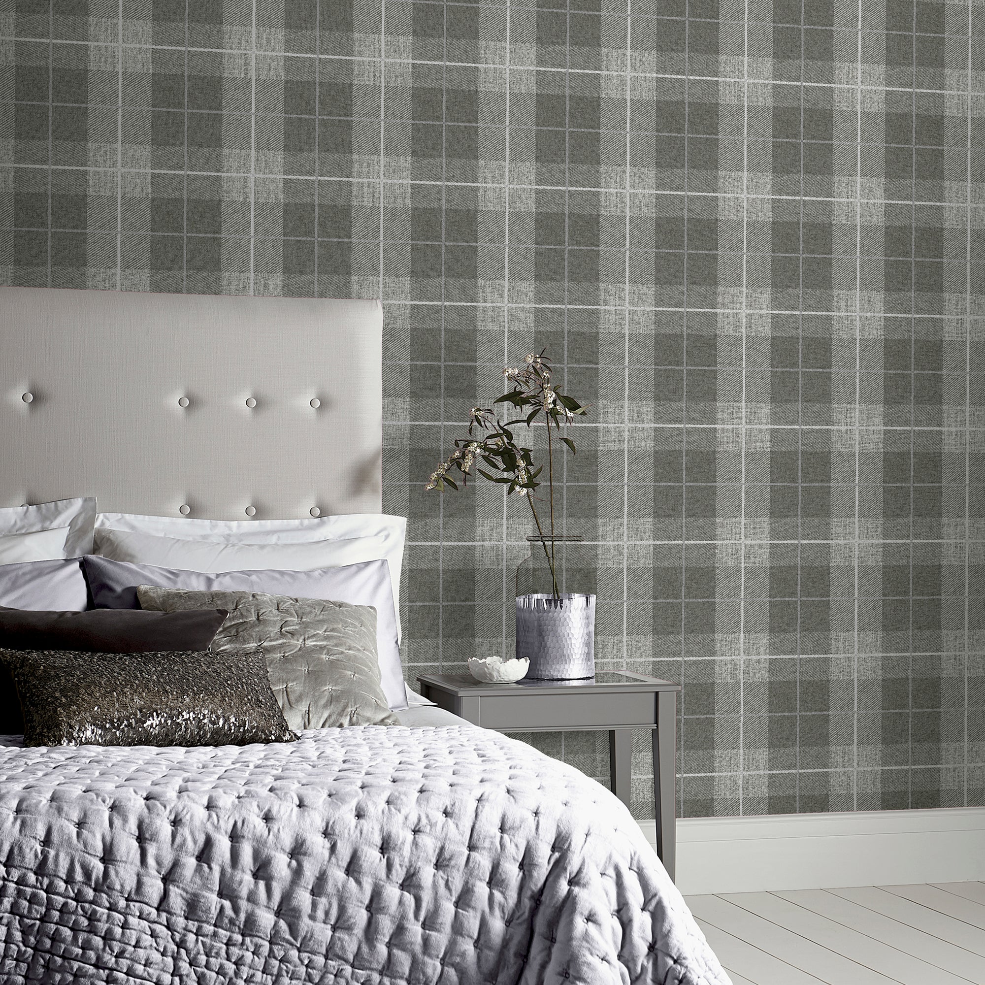 Country Tartan Charcoal Wallpaper image 5